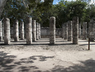 Group of 1000 Columns West Columns at Chichen Itza - chichen itza mayan ruins,chichen itza mayan temple,mayan temple pictures,mayan ruins photos